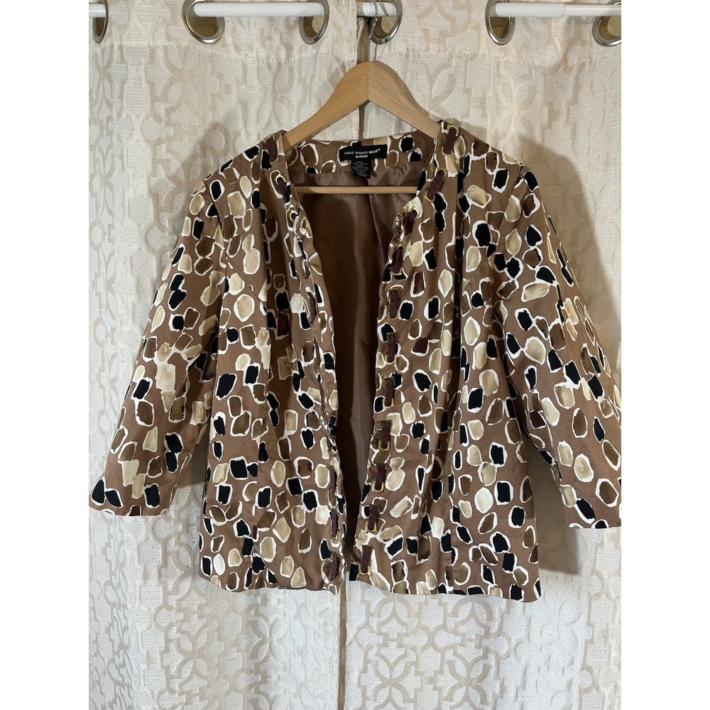 Saint Tropez West jacket 100% cotton shell vintage shoulder pads Size 1X
